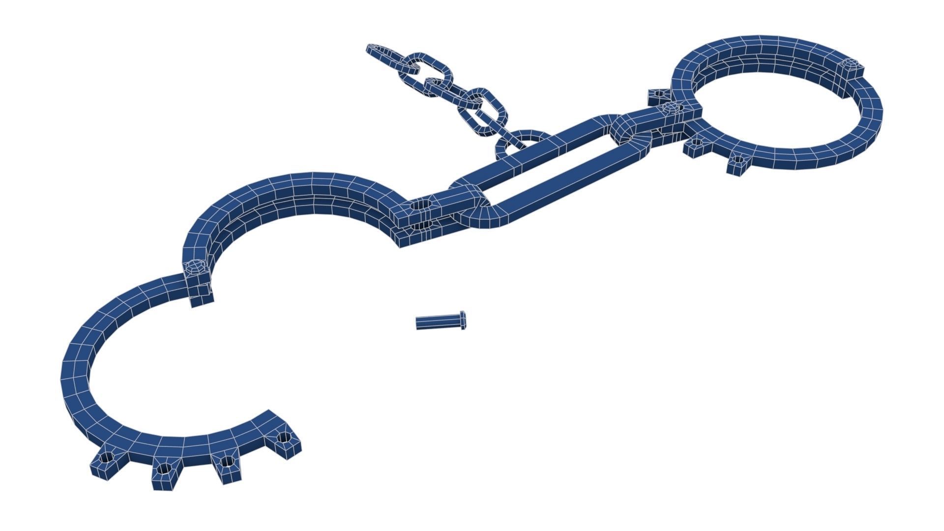 Antique Slave Handcuffs Low-poly 3D model_20