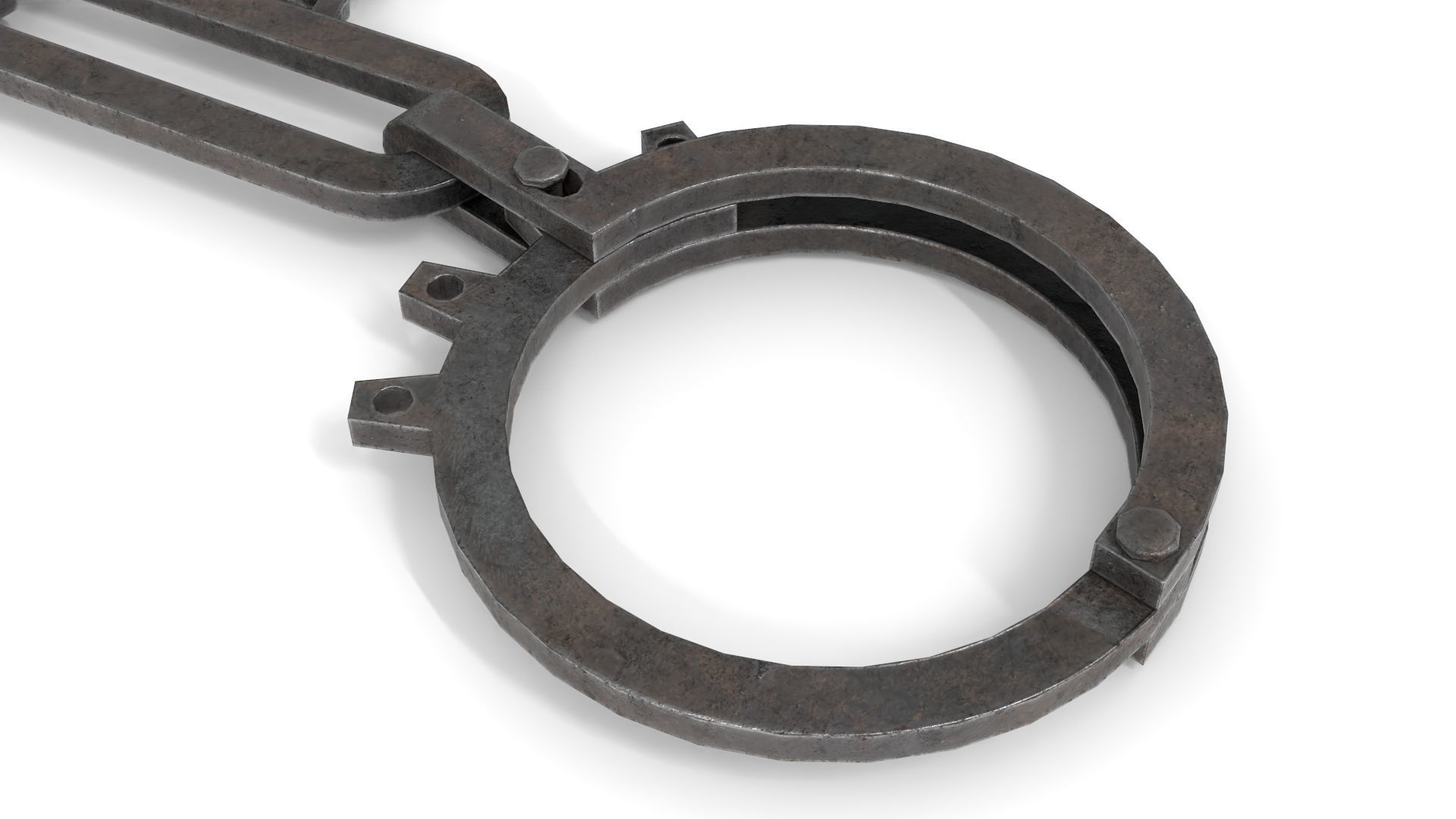 Antique Slave Handcuffs Low-poly 3D model_8
