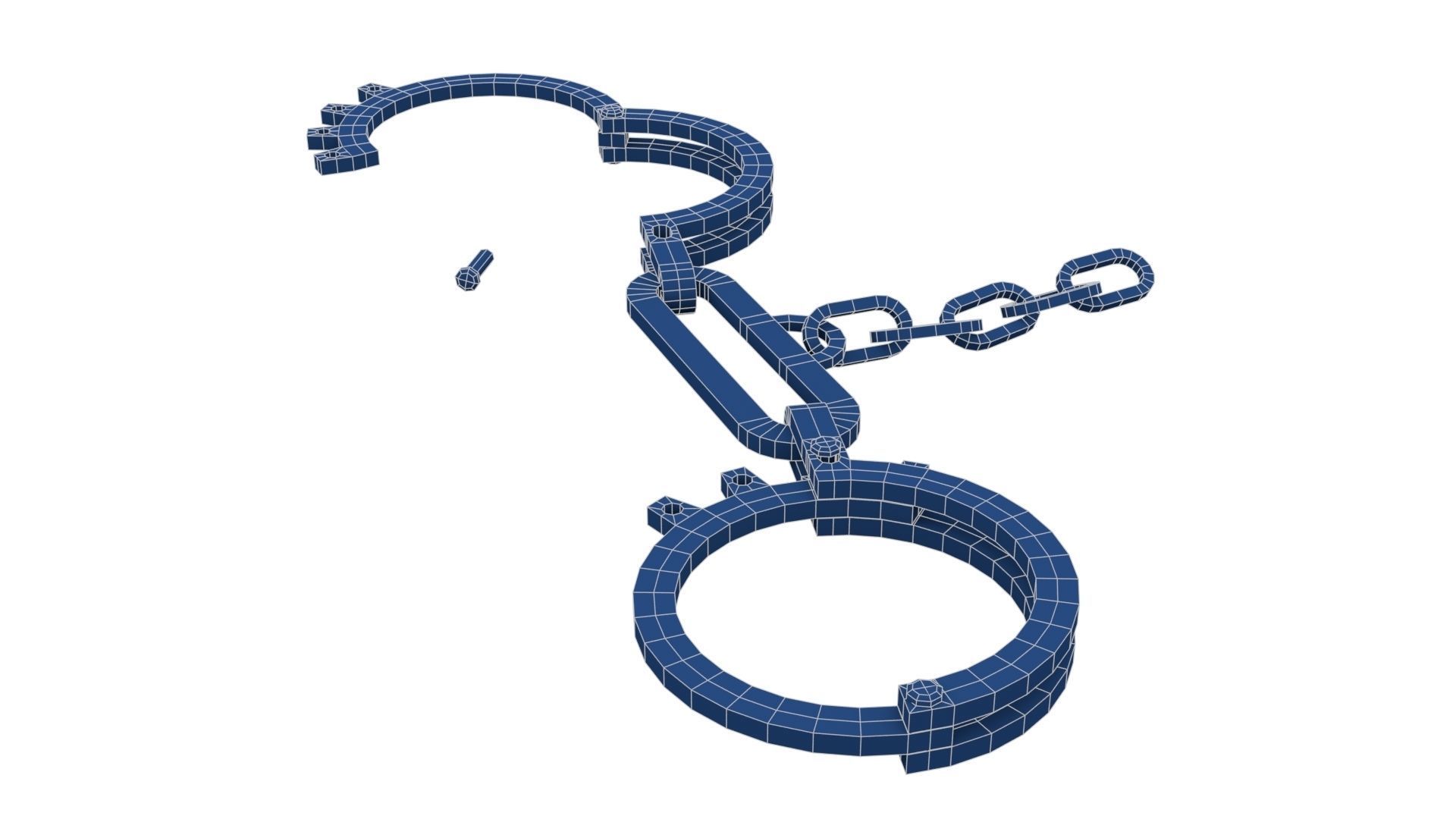 Antique Slave Handcuffs Low-poly 3D model_25