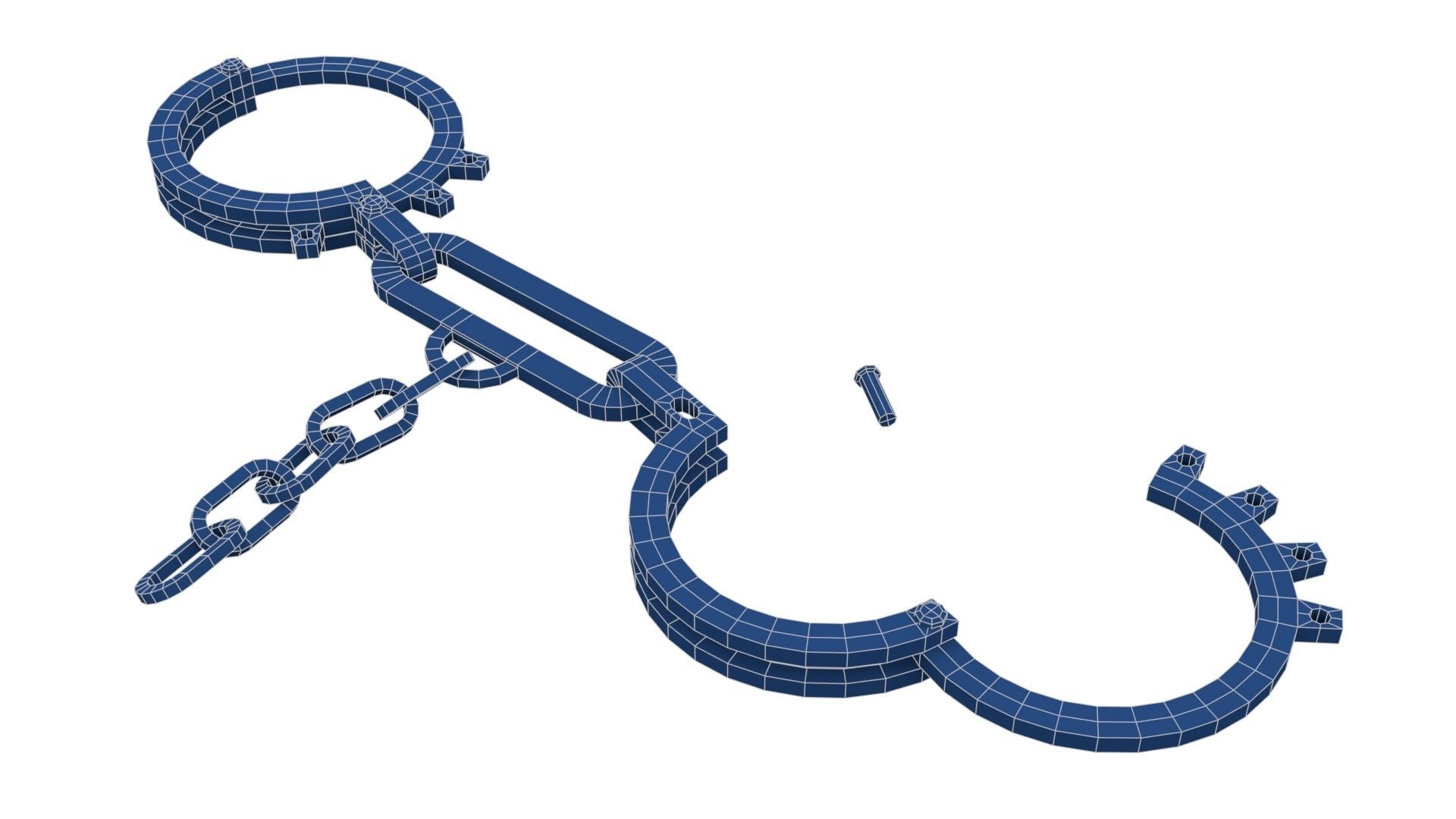 Antique Slave Handcuffs Low-poly 3D model_22