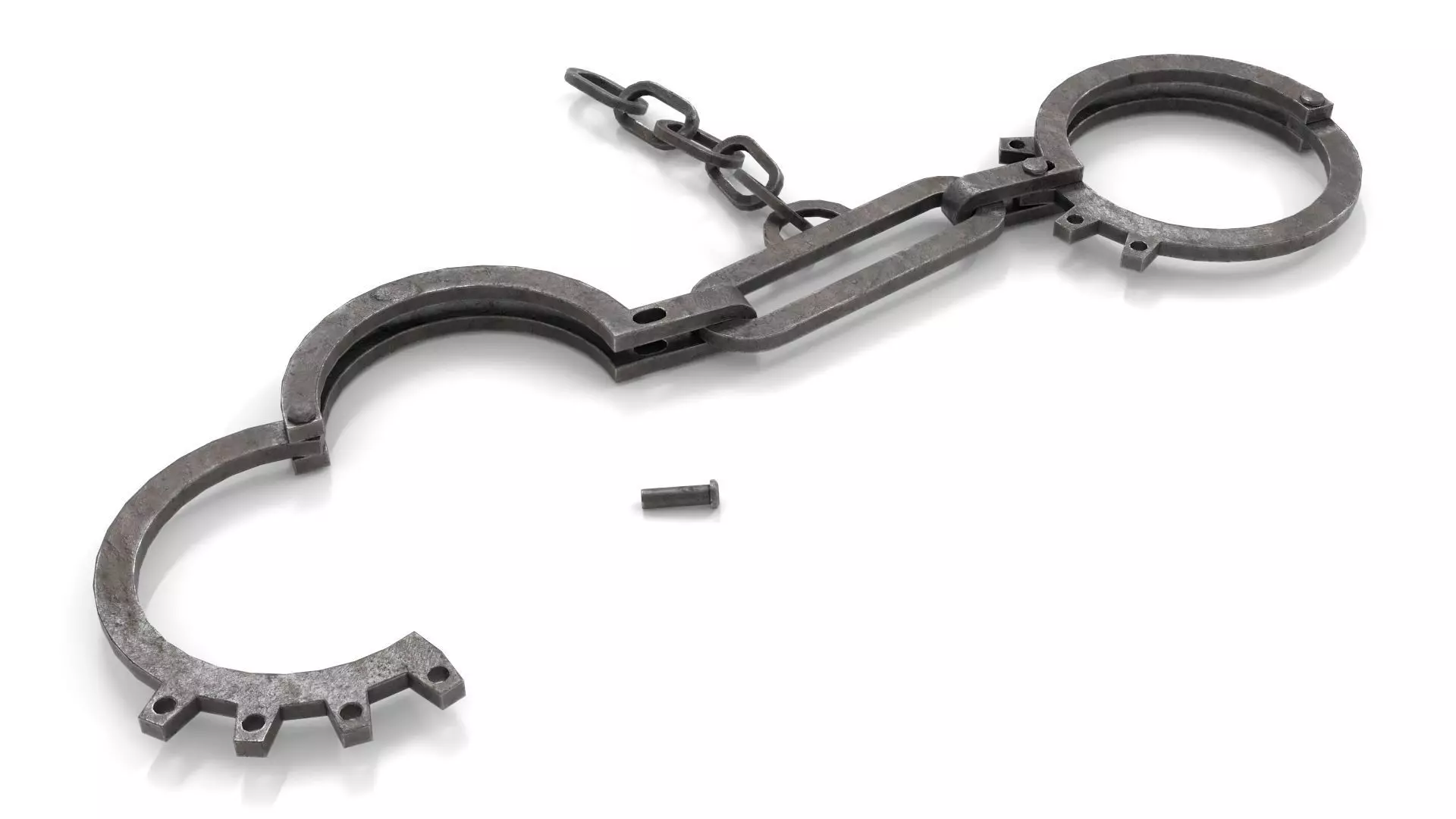Antique Slave Handcuffs Low-poly 3D model_0