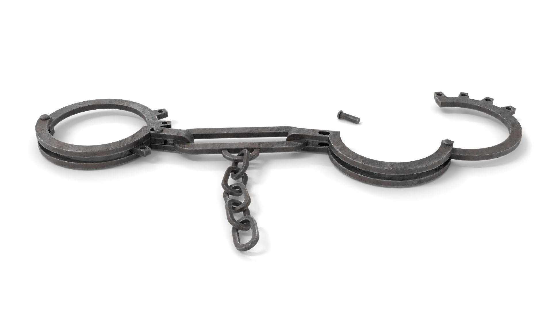 Antique Slave Handcuffs Low-poly 3D model_7