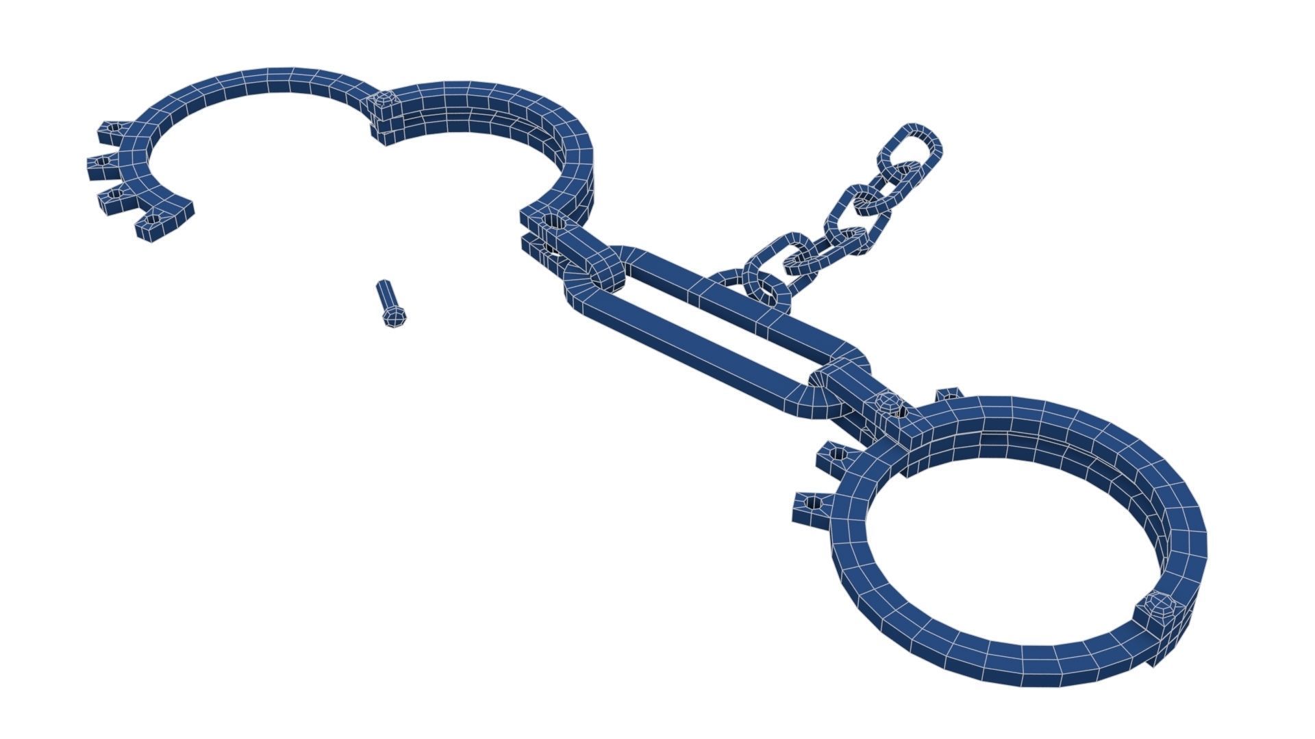 Antique Slave Handcuffs Low-poly 3D model_21