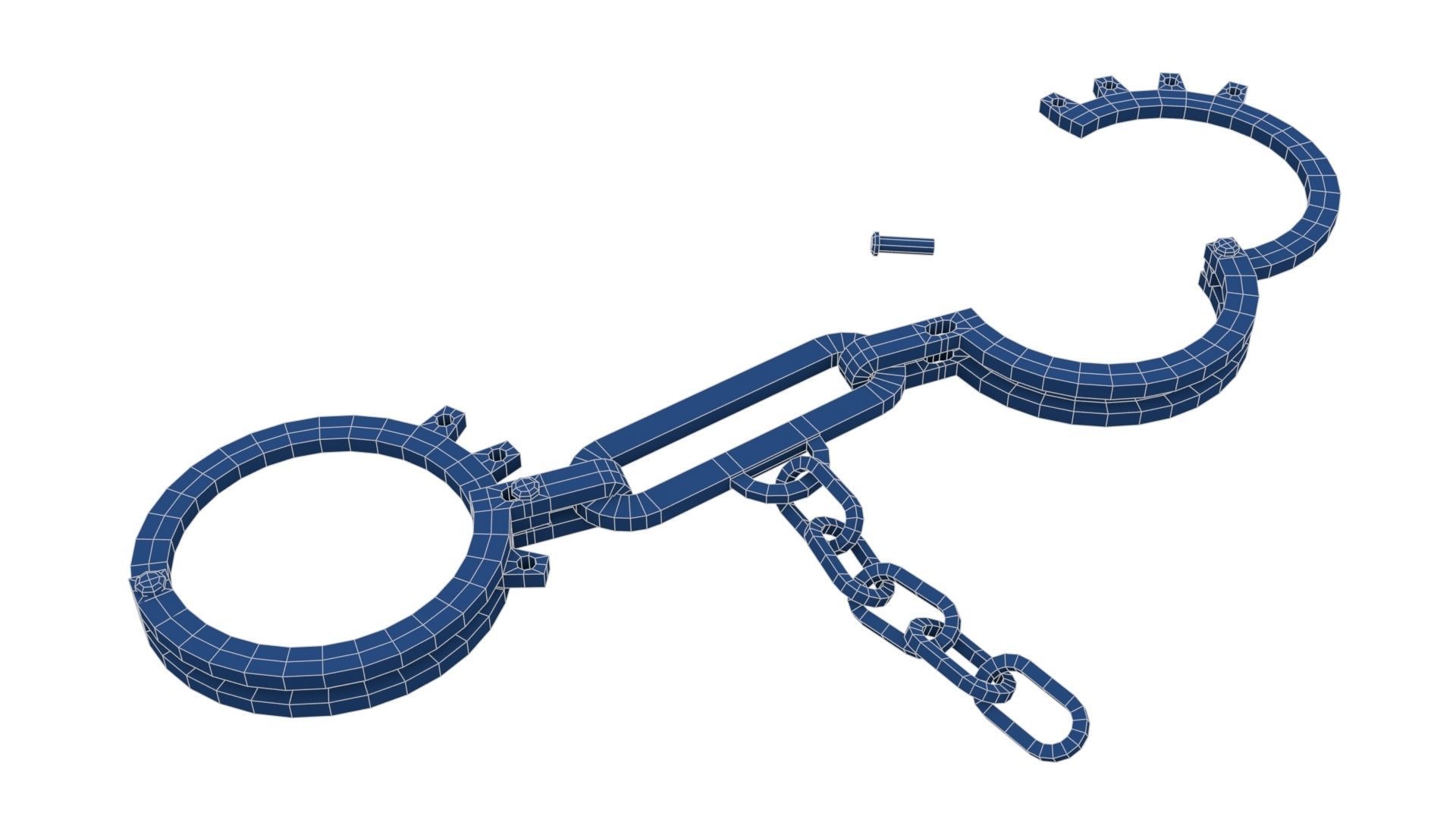 Antique Slave Handcuffs Low-poly 3D model_23