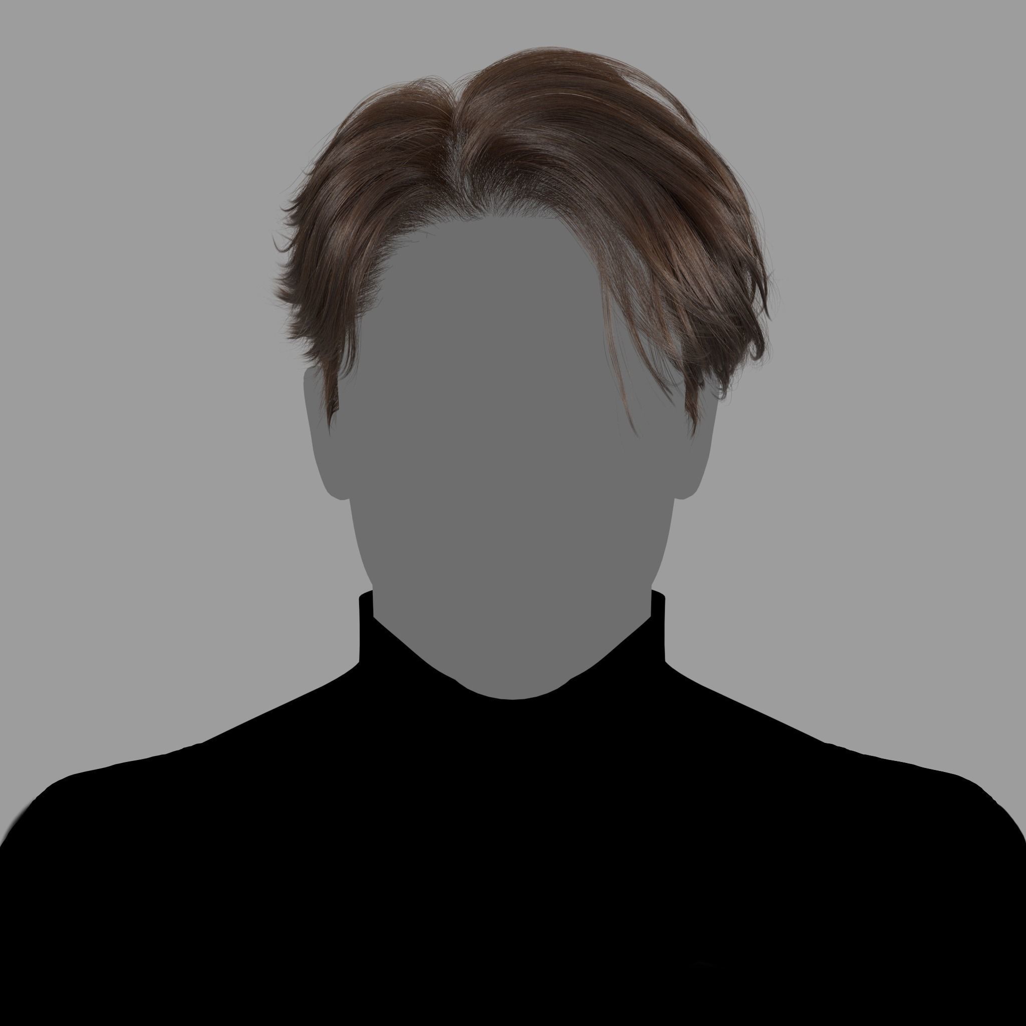 Male Hairstyle XGen maya scene and abc FBX 3D model_2