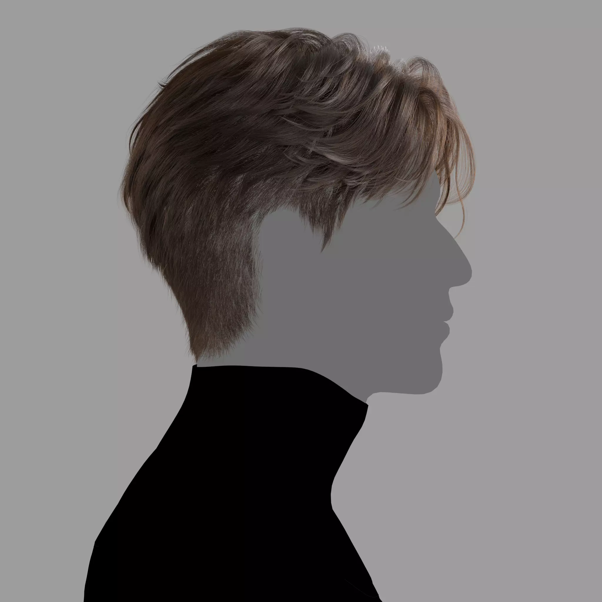 Male Hairstyle XGen maya scene and abc FBX 3D model_0