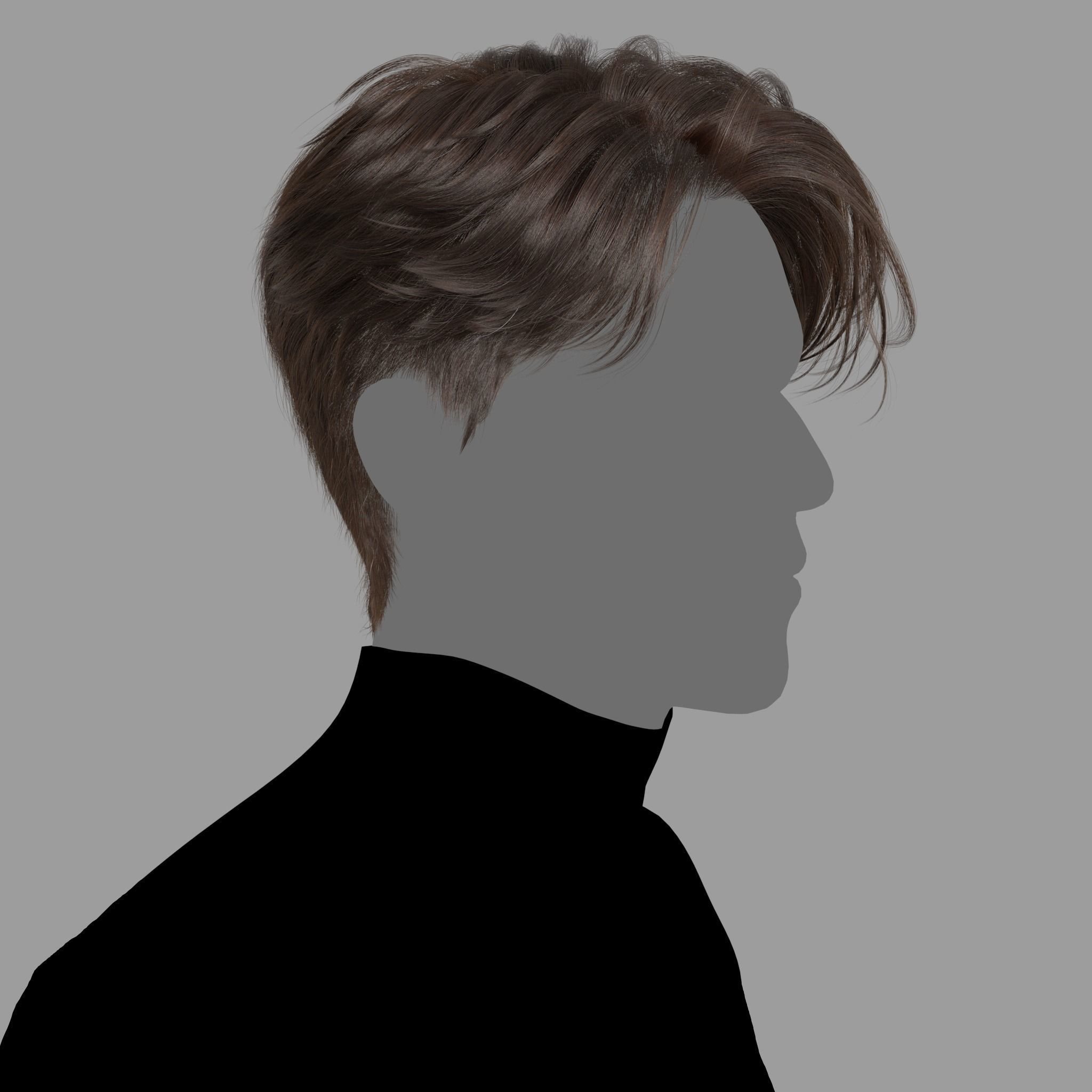Male Hairstyle XGen maya scene and abc FBX 3D model_1