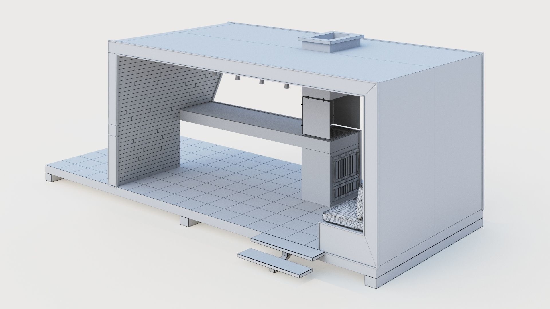 Gazebo with bar counter 3D model_47