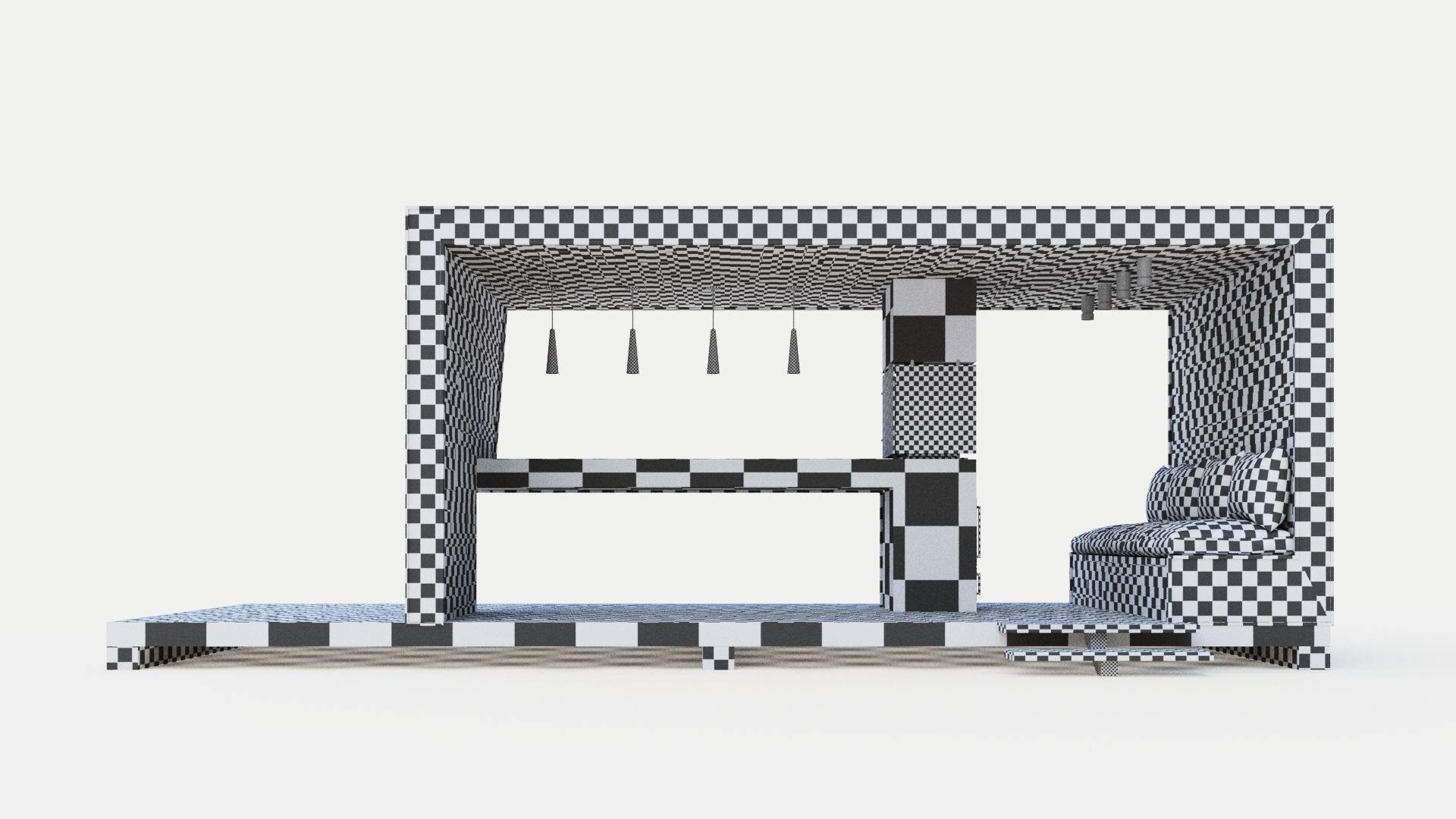 Gazebo with bar counter 3D model_22