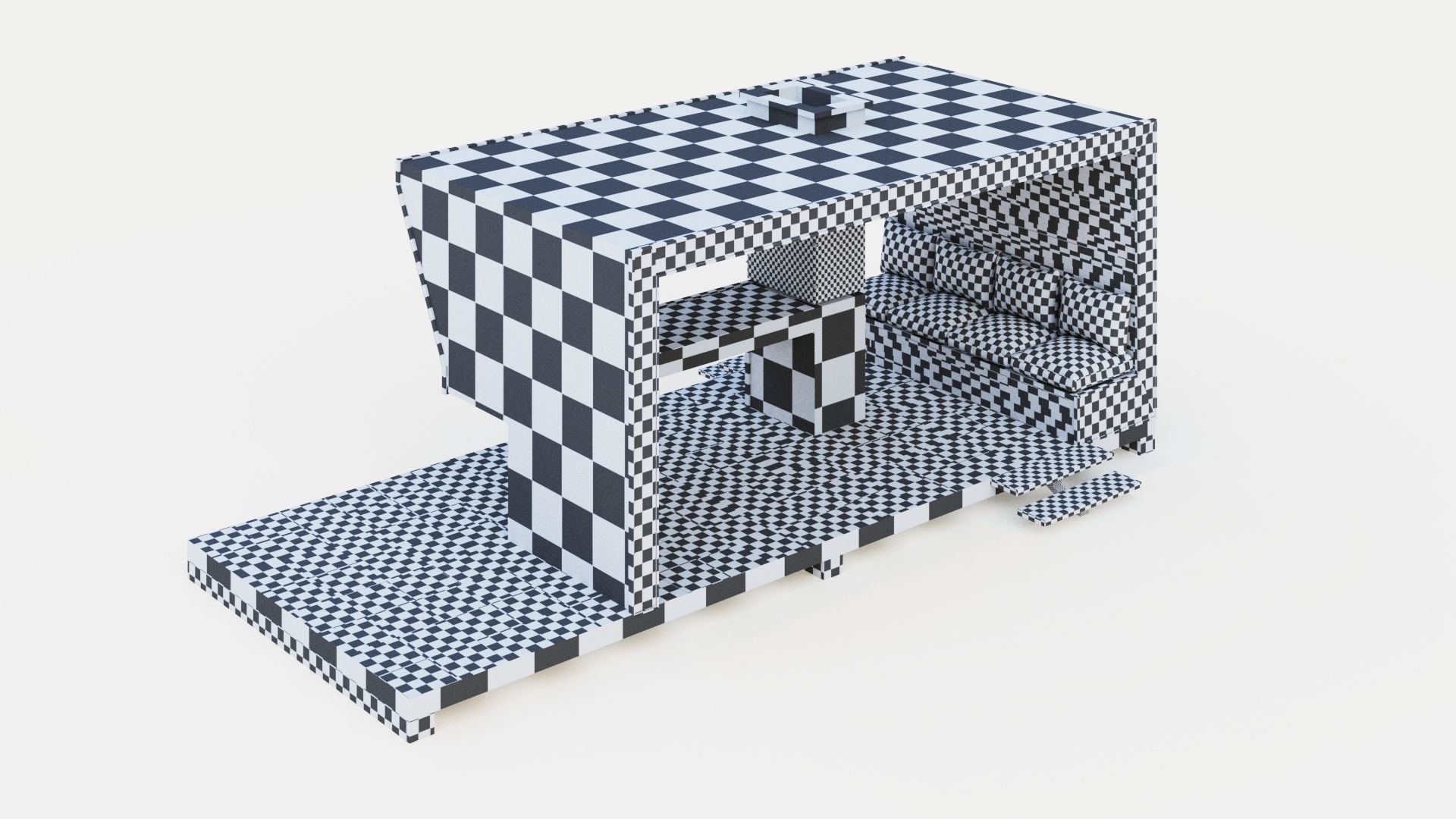 Gazebo with bar counter 3D model_28