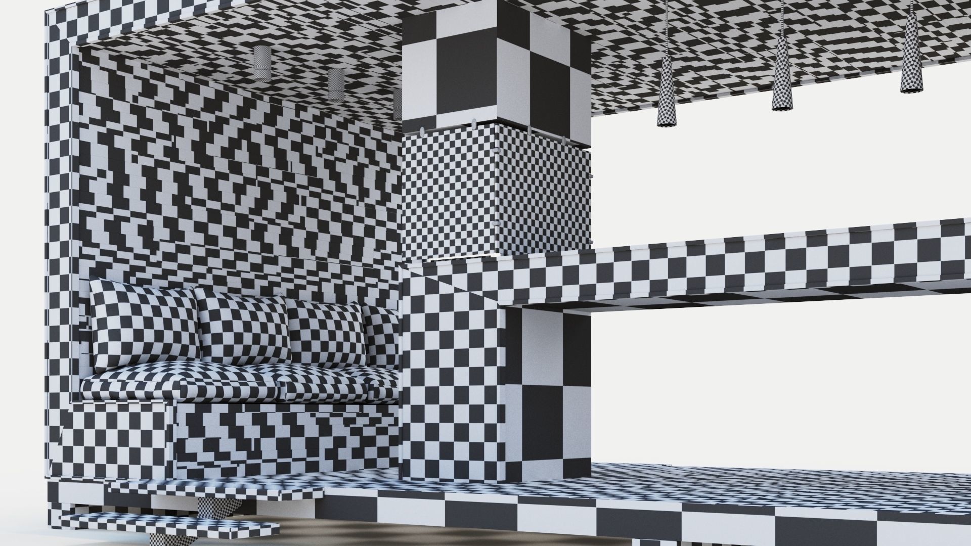 Gazebo with bar counter 3D model_35