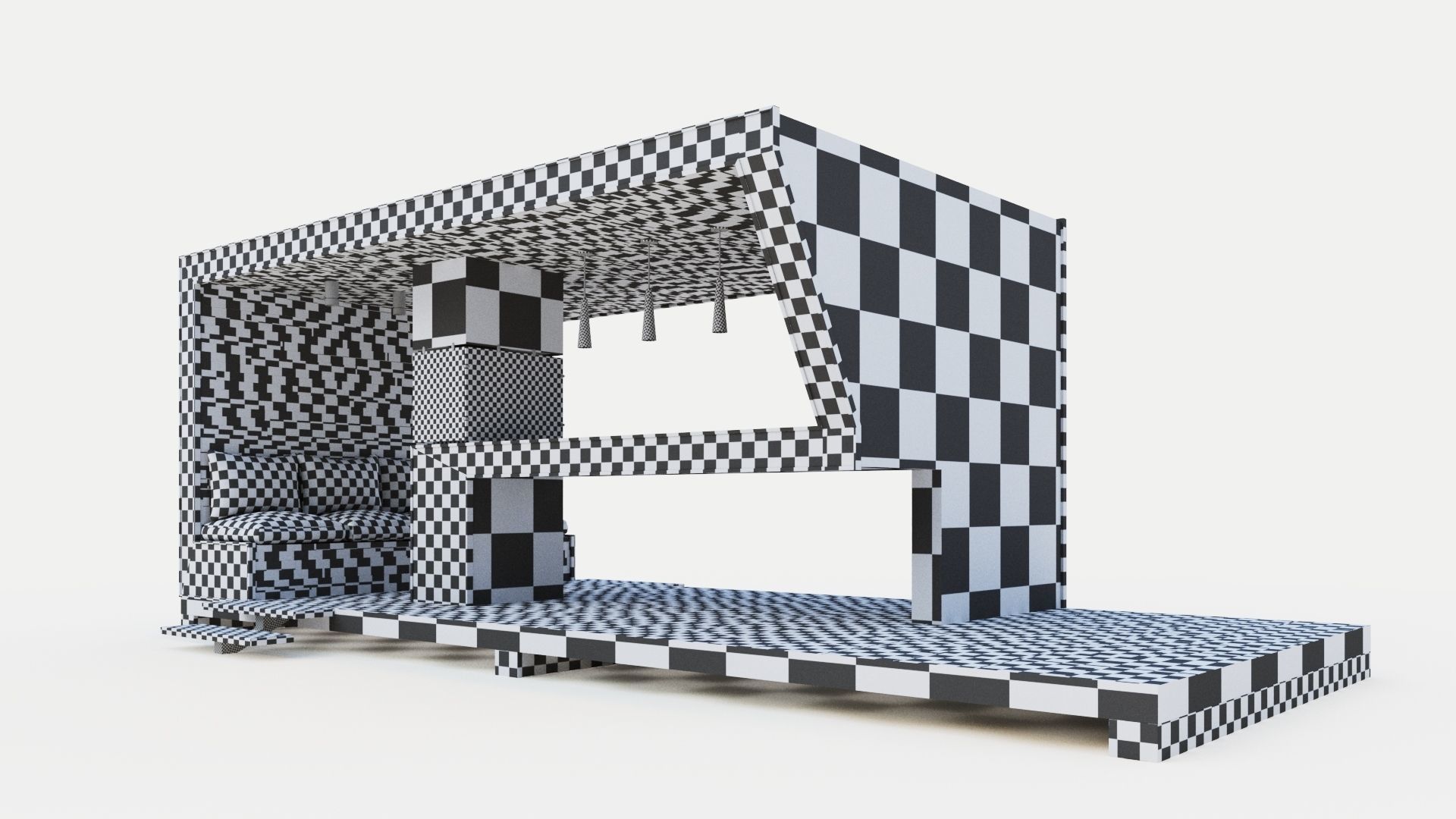 Gazebo with bar counter 3D model_19