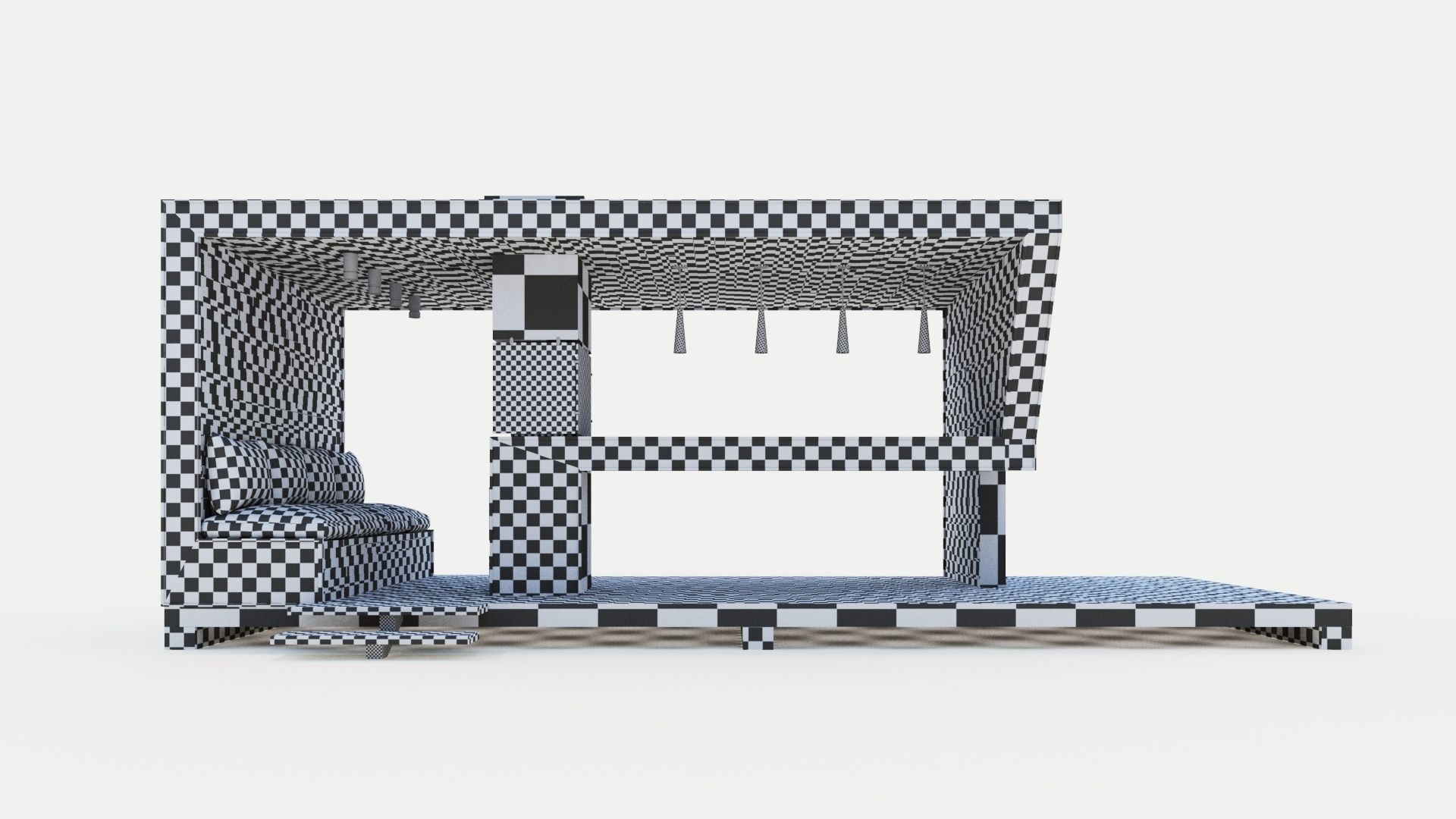 Gazebo with bar counter 3D model_18