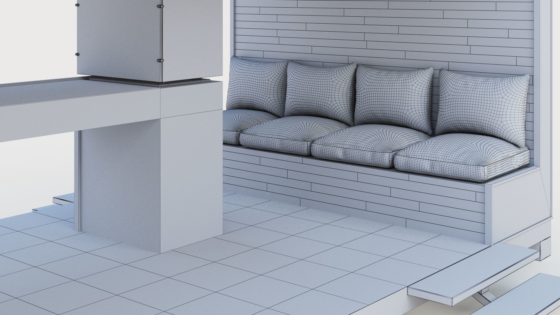 Gazebo with bar counter 3D model_51