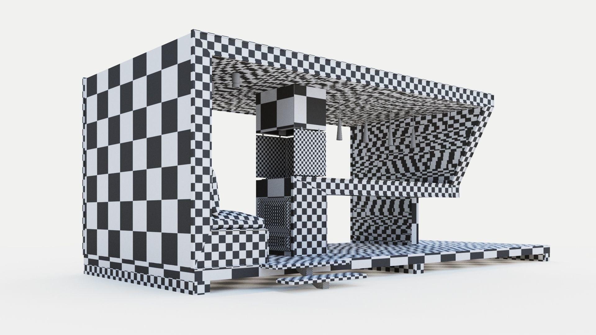 Gazebo with bar counter 3D model_25