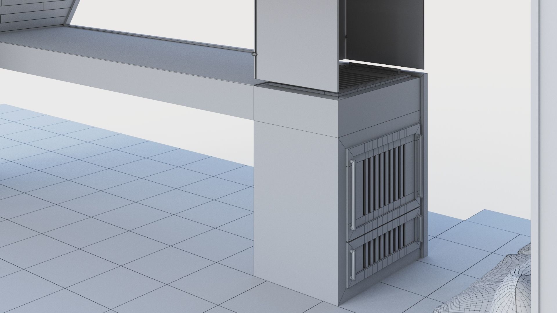 Gazebo with bar counter 3D model_50