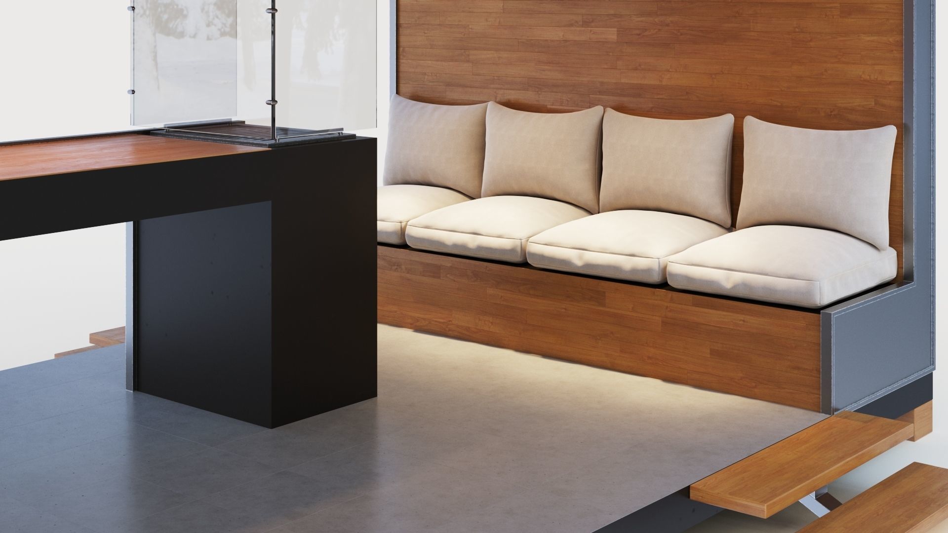 Gazebo with bar counter 3D model_15