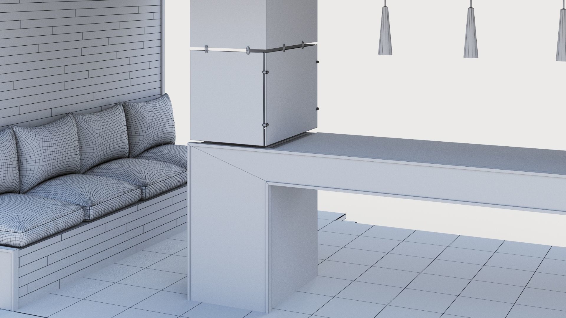 Gazebo with bar counter 3D model_48