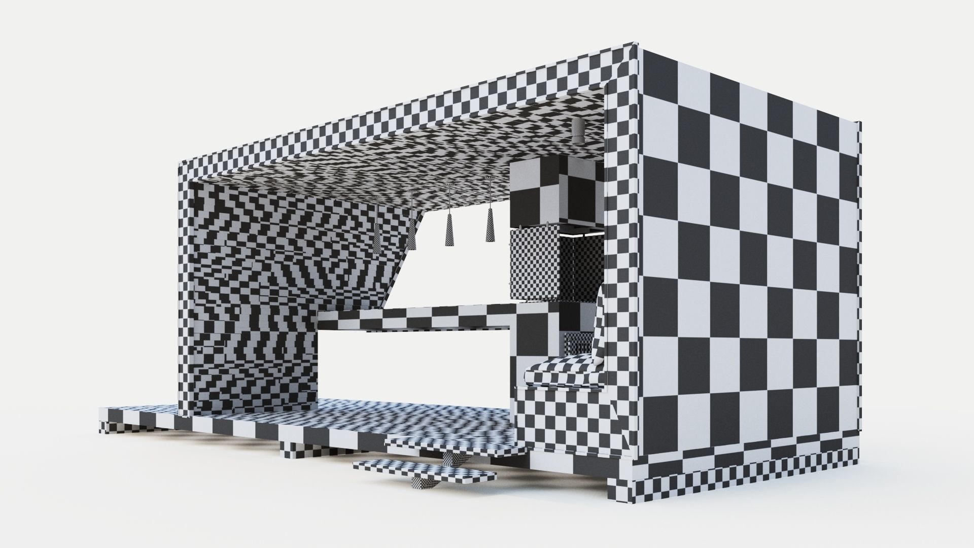 Gazebo with bar counter 3D model_23