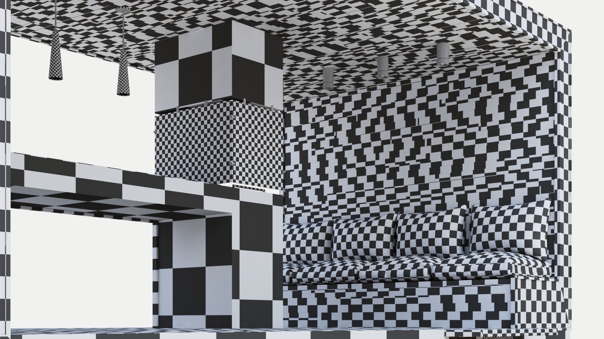 Gazebo with bar counter 3D model_34