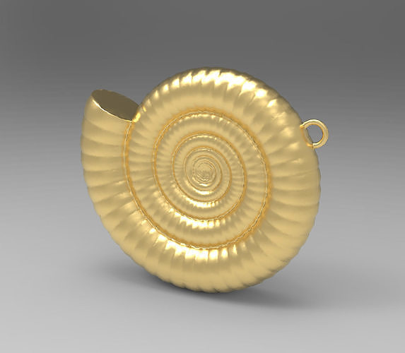 Clamshell - Ammonite Charm 3D Model  -  3D Printing Pendant 3D print model