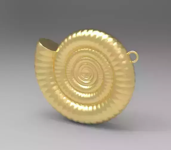 Clamshell - Ammonite Charm 3D Model  -  3D Printing Pendant 3D print model