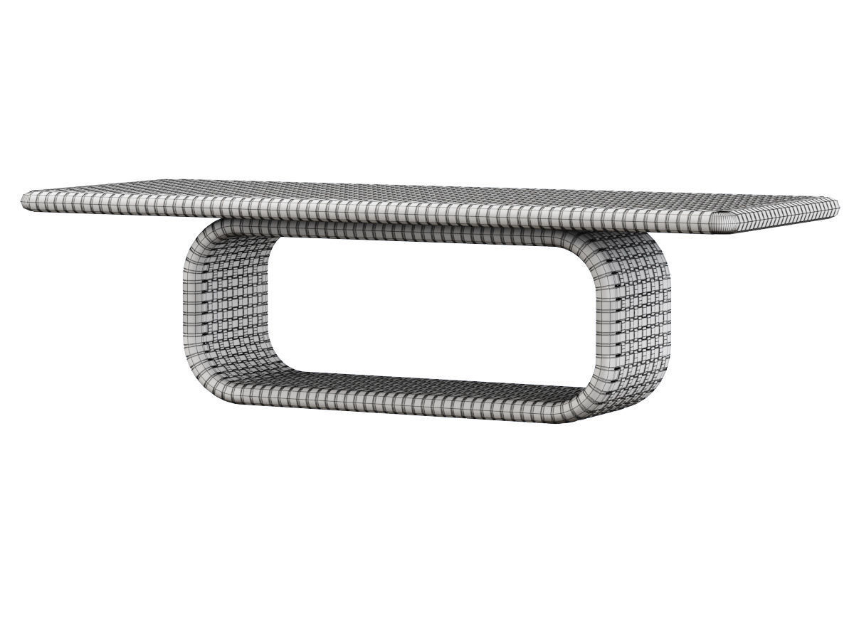 Monica rattan coffee table  3D model_4