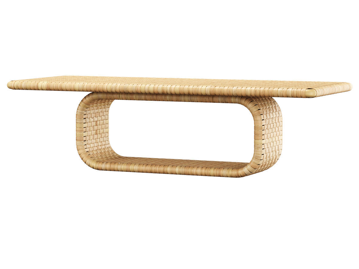 Monica rattan coffee table  3D model_1