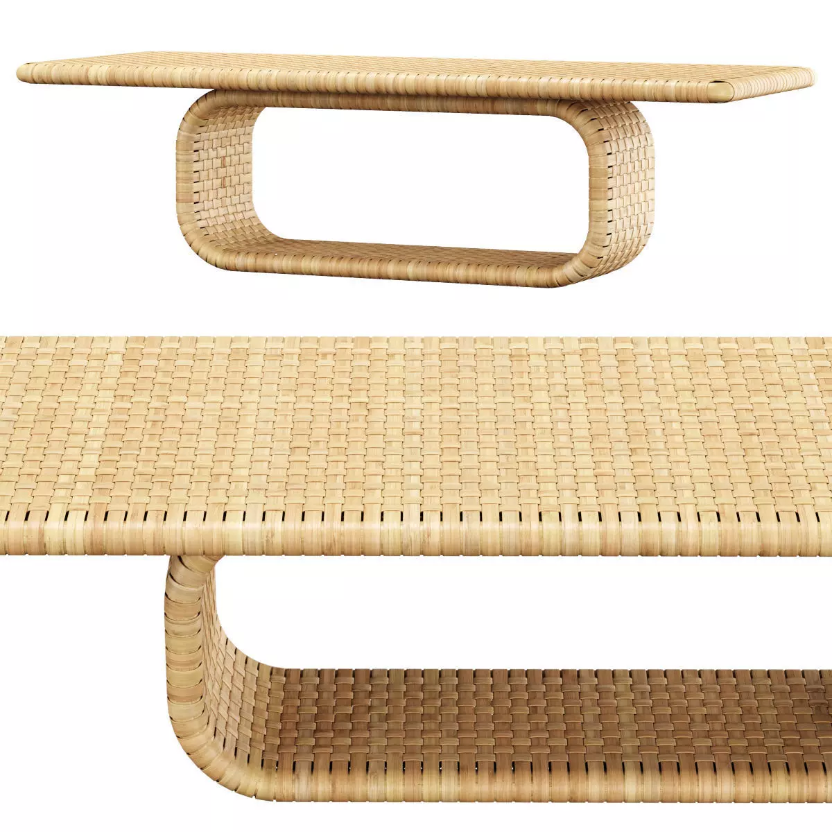 Monica rattan coffee table  3D model_0