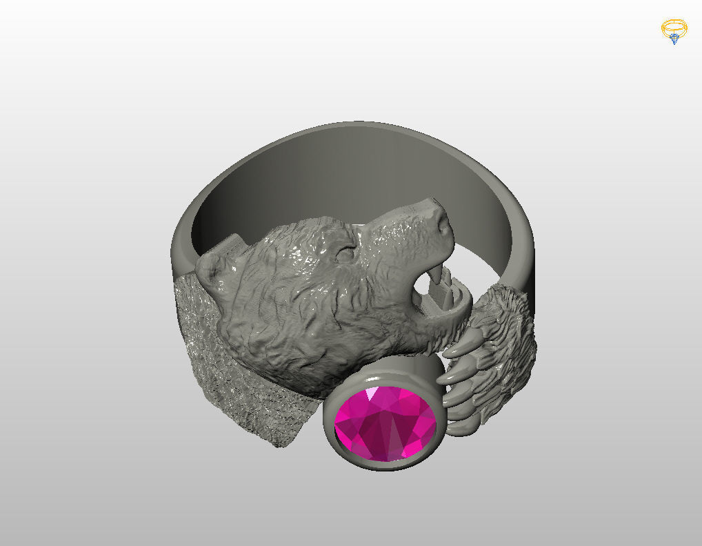 Bear ring 3D print model_22