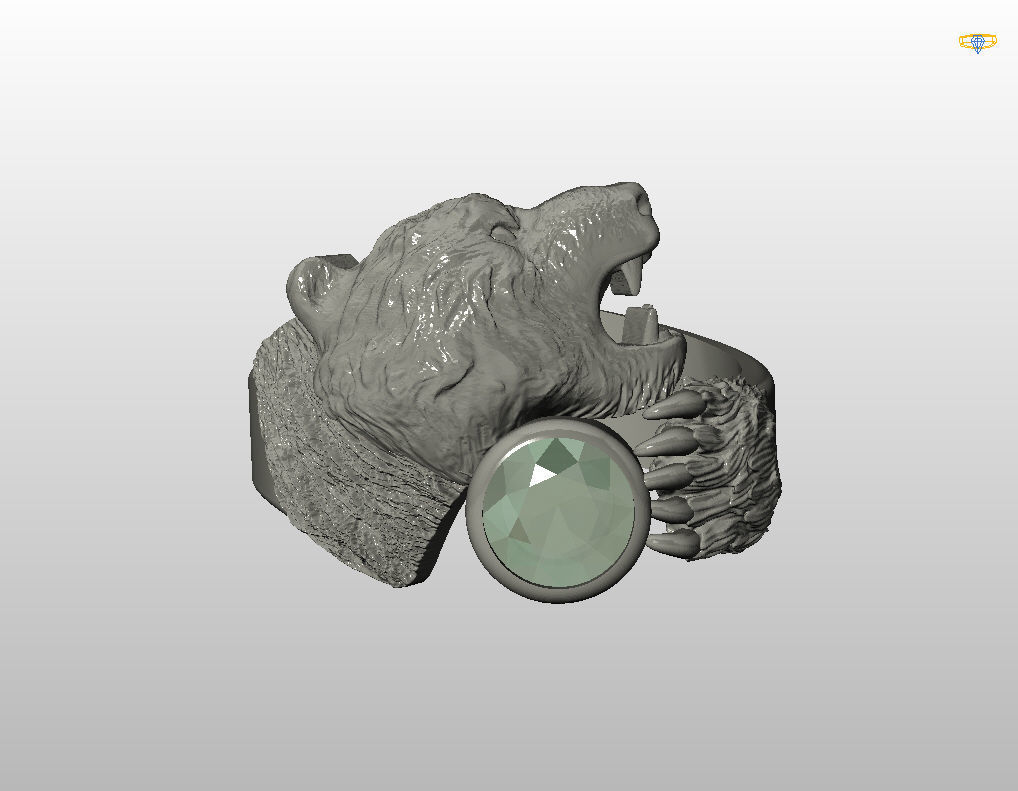 Bear ring 3D print model_27