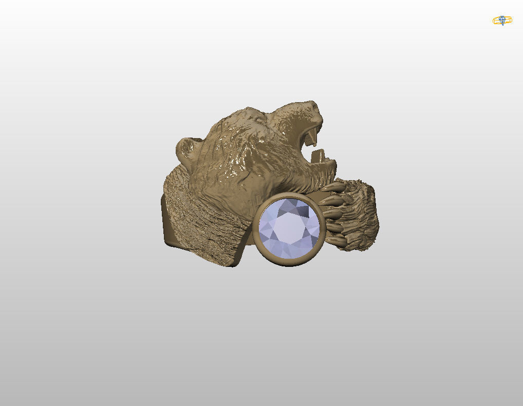 Bear ring 3D print model_5