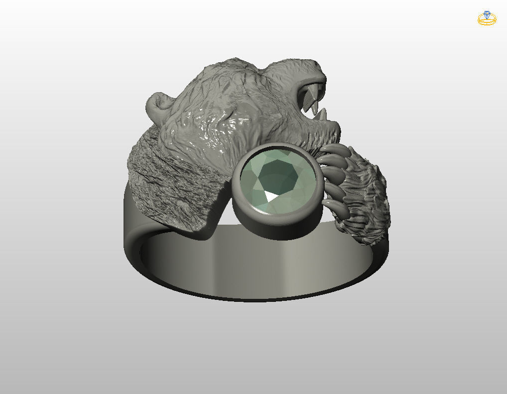 Bear ring 3D print model_26