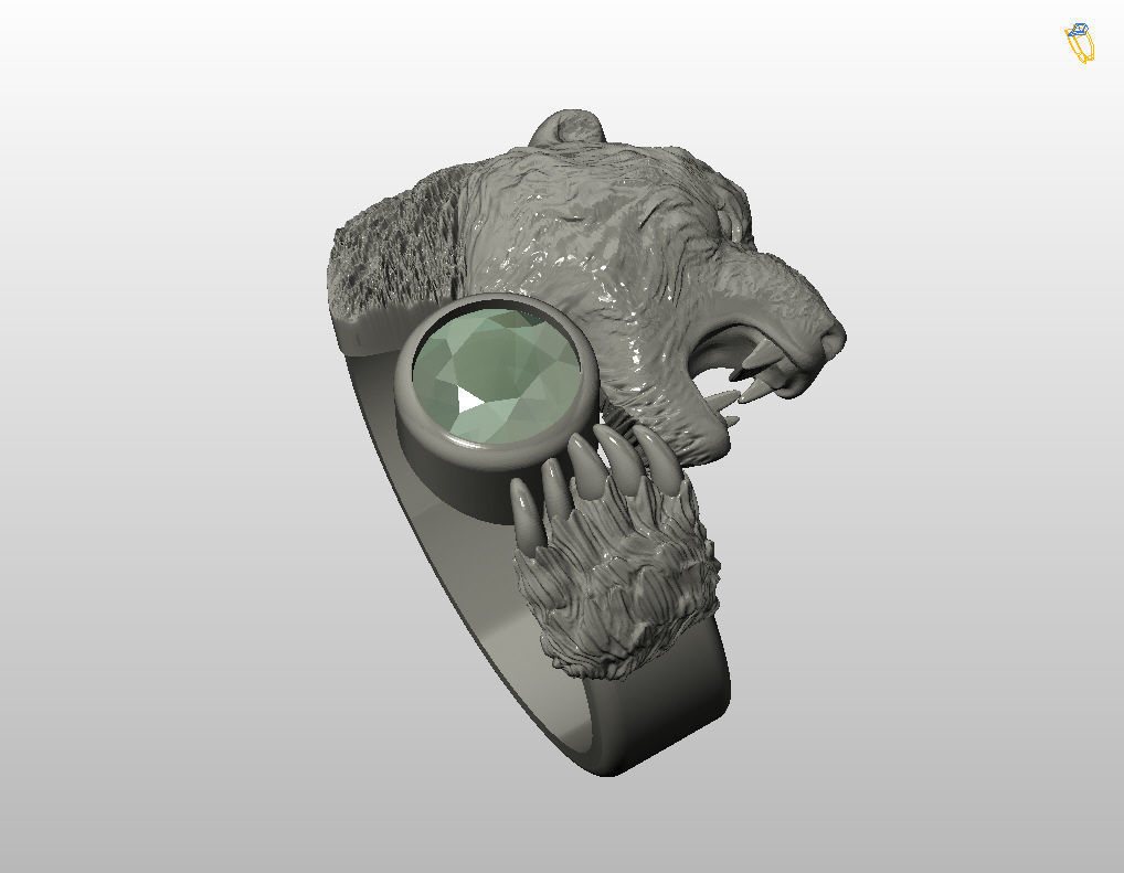 Bear ring 3D print model_29