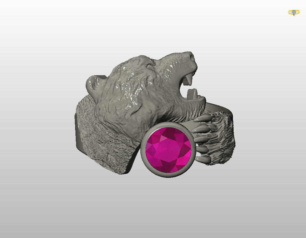 Bear ring 3D print model_20