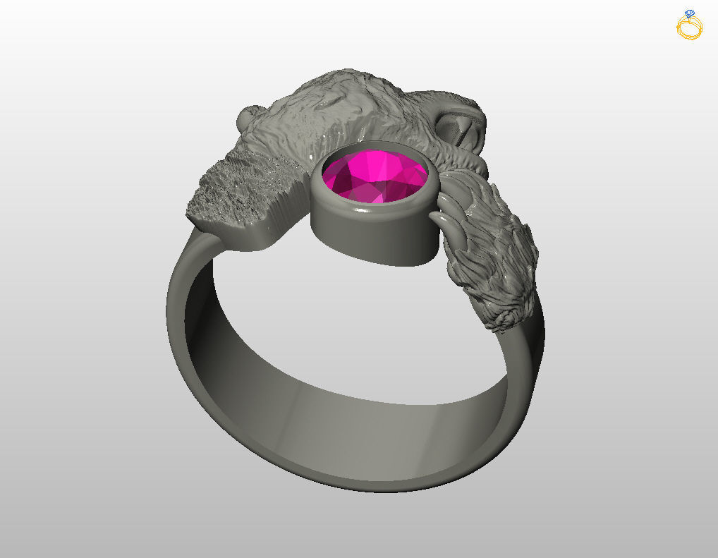 Bear ring 3D print model_21