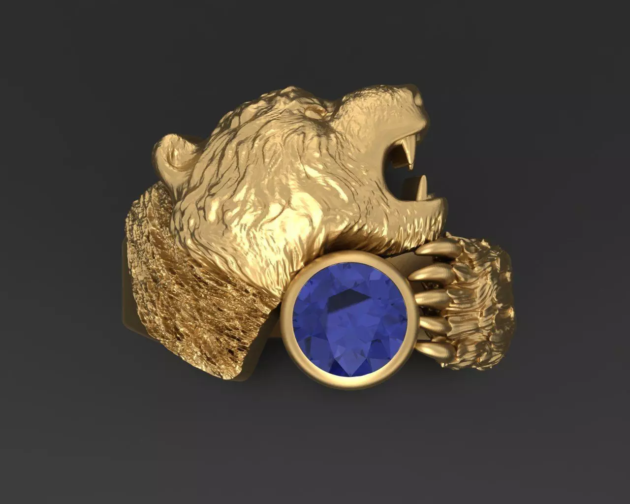 Bear ring 3D print model_0