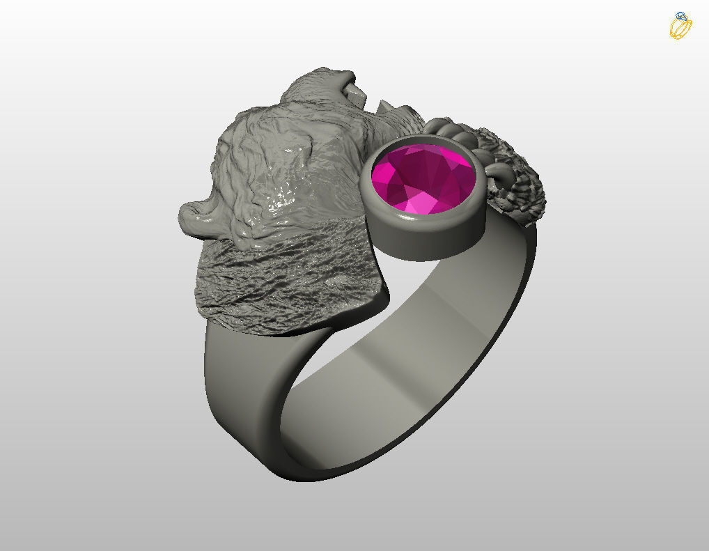 Bear ring 3D print model_13
