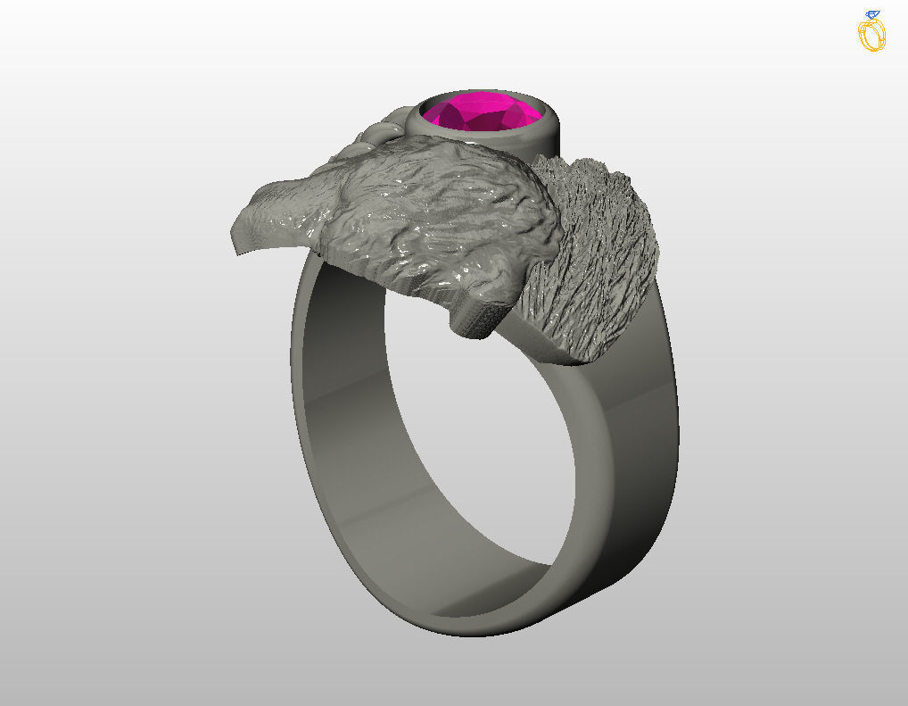 Bear ring 3D print model_15