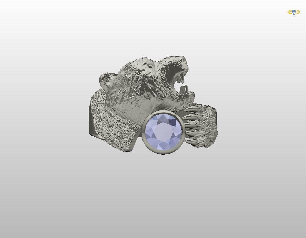 Bear ring 3D print model_9