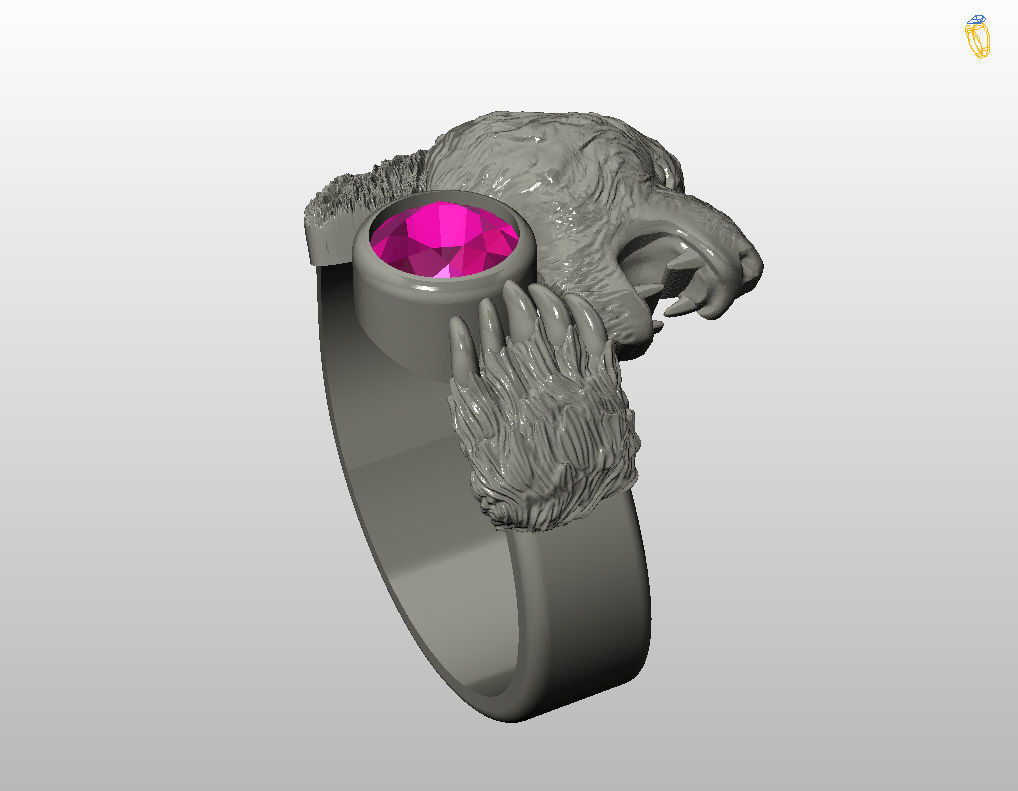 Bear ring 3D print model_19