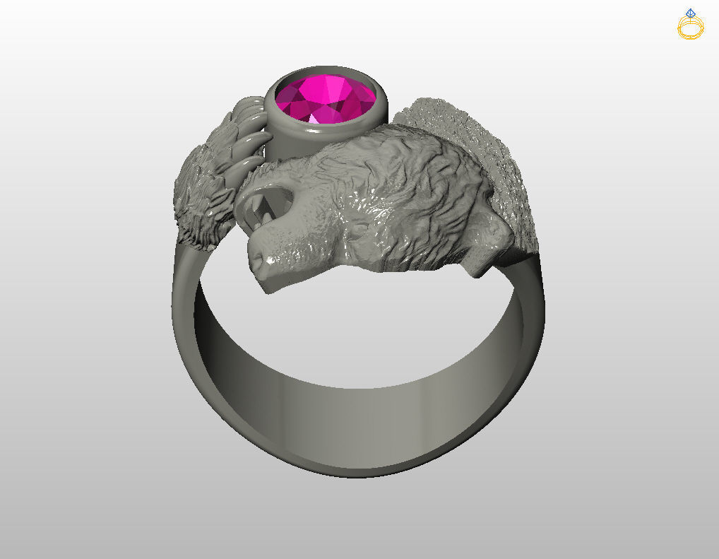 Bear ring 3D print model_17