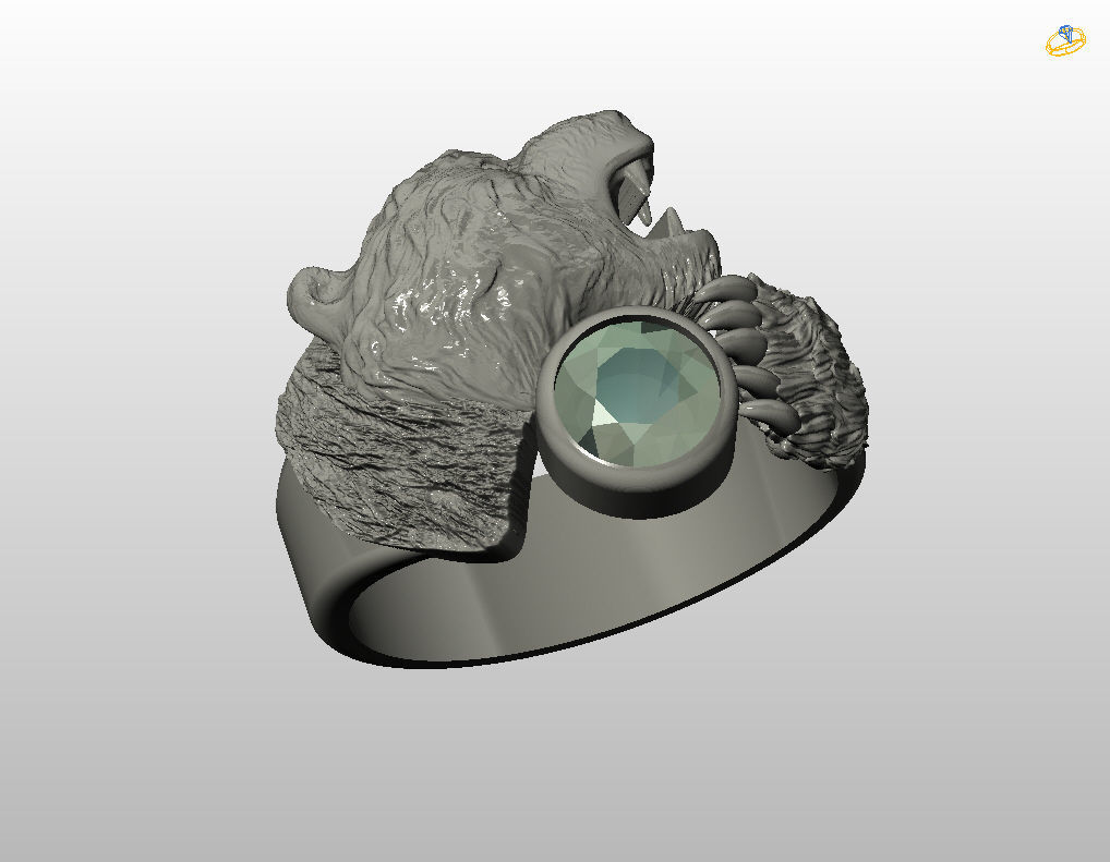 Bear ring 3D print model_25