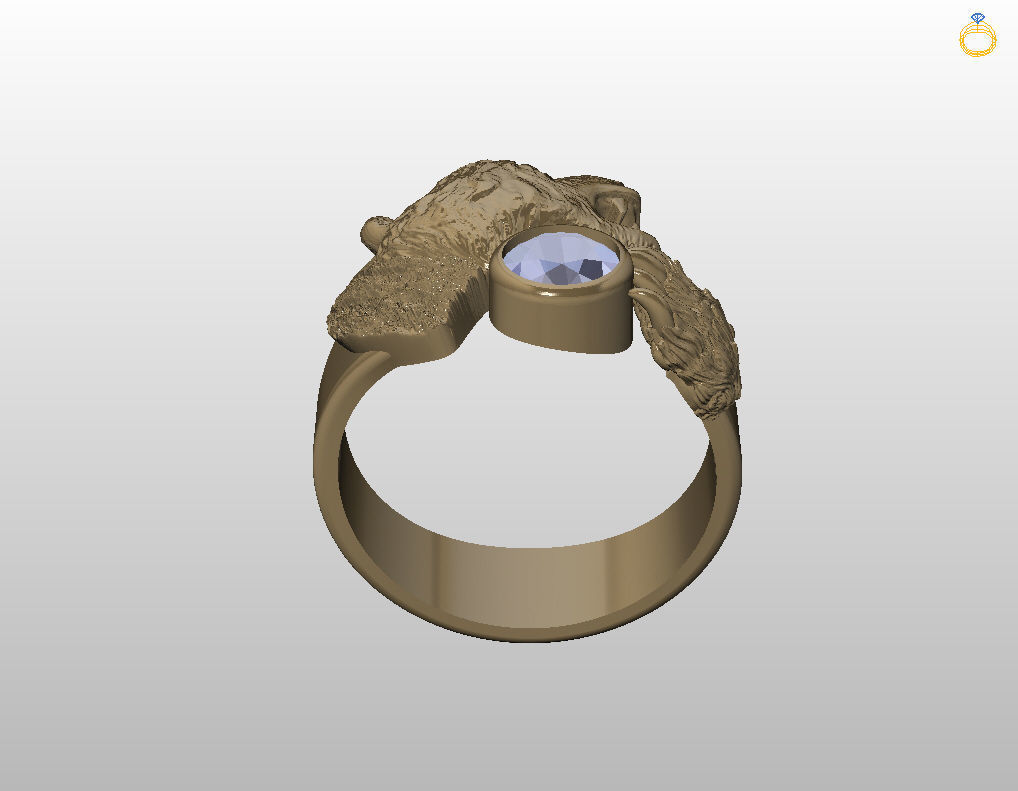 Bear ring 3D print model_6