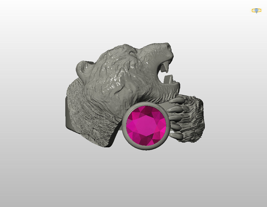 Bear ring 3D print model_12