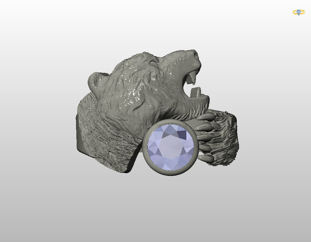 Bear ring 3D print model_10