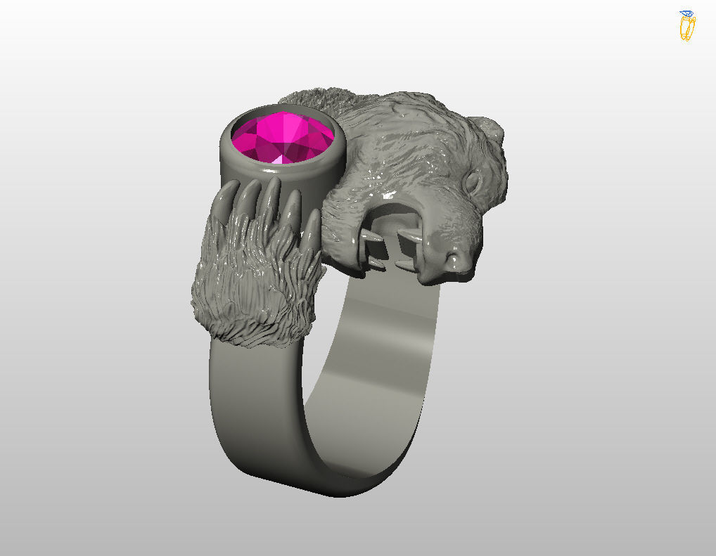 Bear ring 3D print model_18