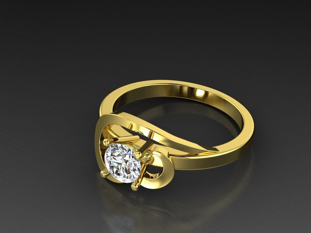 Diamond Jewelry Female Ring 3D print model 3D print model_13
