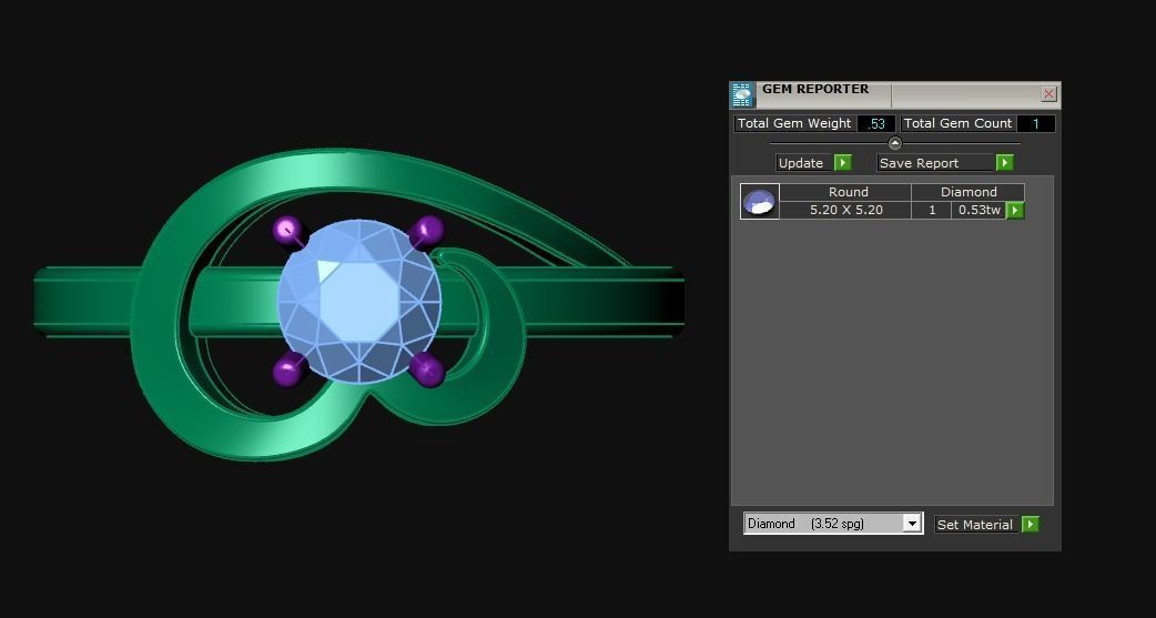 Diamond Jewelry Female Ring 3D print model 3D print model_3