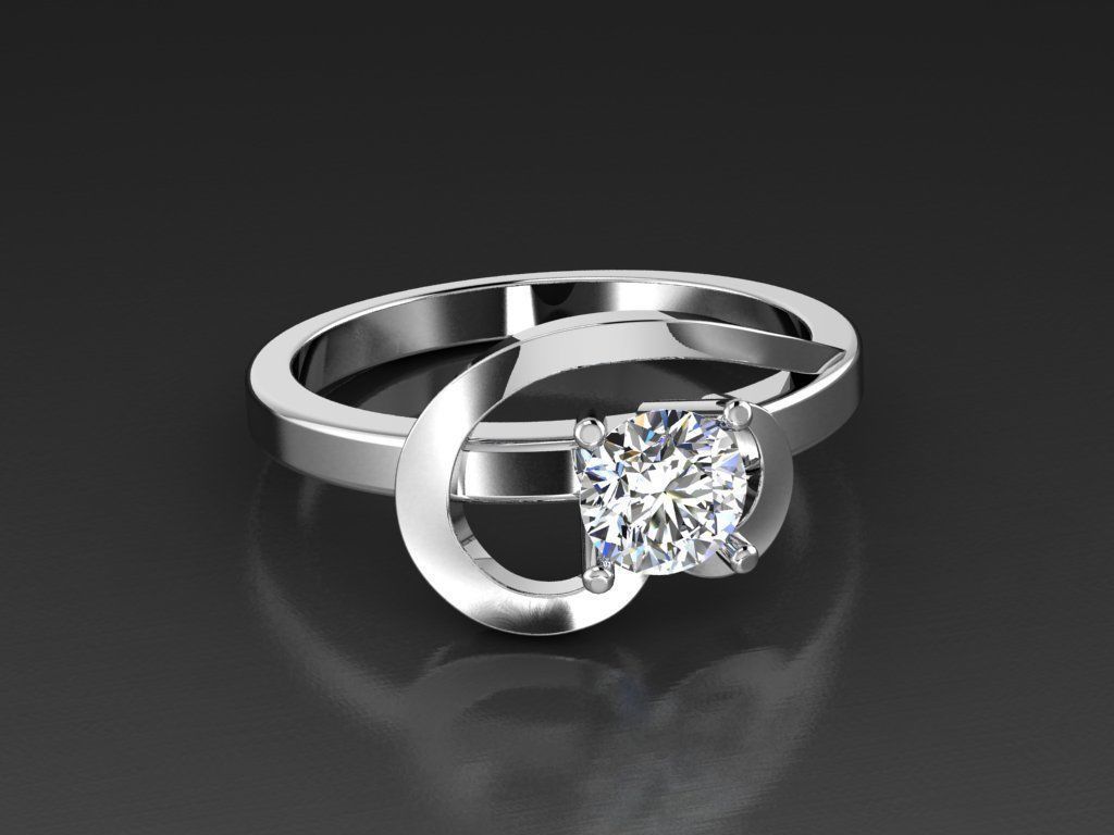 Diamond Jewelry Female Ring 3D print model 3D print model_11